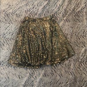 Gold sequins skater skirt